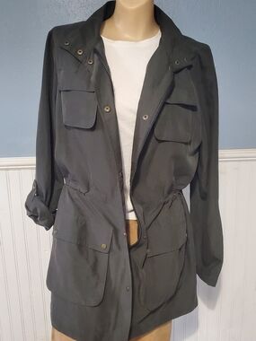 Only Dark Army Green Womens Utility Military Style Jacket Spring/fall Sz S